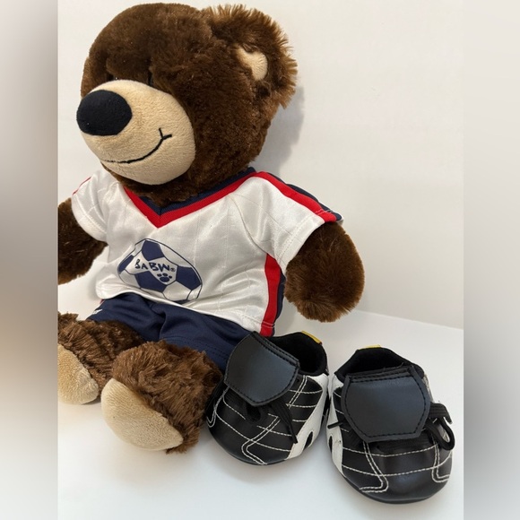 Build-A-Bear Brown Stuffed Animal Wearing Complete Soccer Outfit - Picture 4 of 14